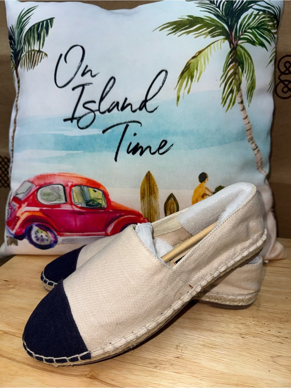 STEVEN By Steve Madden NWOB! Women'S Cecile Taupe Espadrilles In Cream/Black